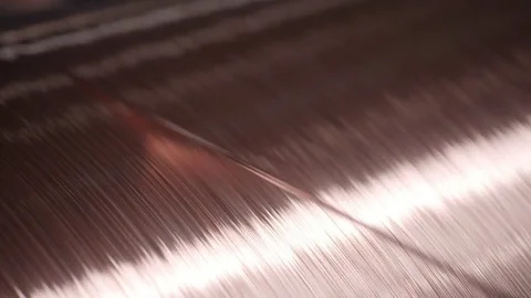 Copper Thread Spool Spinning Close Video stock 75953317
