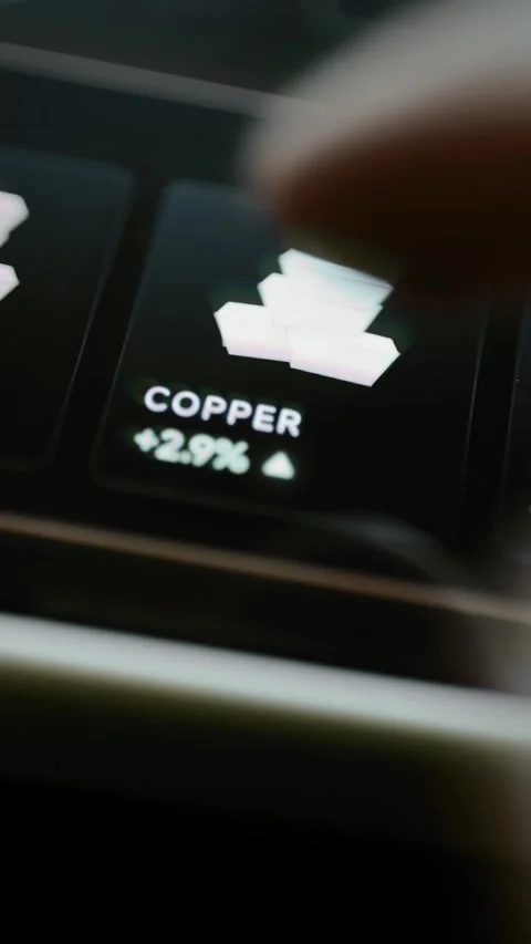 Copper tile advances from plus 2.9 to 3.0 percent Stock Footage 346599857