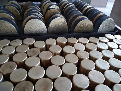 The copper tissue holder on the table Stock Photos