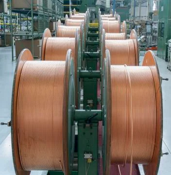 Copper tubes for bending machine Stock Photos