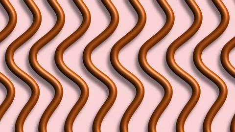 Copper wavy lines repeating with abstract geometric pattern Stock Footage 322567615