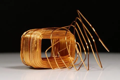 Copper winding from electric current transformer 写真素材