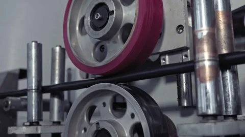 Copper winding Wire Manufacturing Process. Cable production plant Stock Footage 140320399