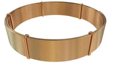 Copper wire coil, isolated concept industrial 3D illustration Stock Illustration