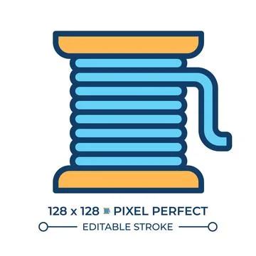 Copper wire coil line color icon Stock Illustration