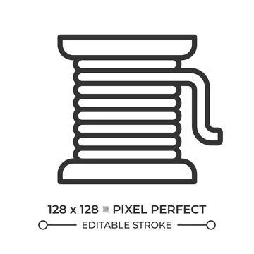 Copper wire coil line icon Stock Illustration