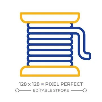 Copper wire coil two color line icon Stock Illustration