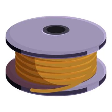 Copper wire coil wrapped around spool for electrical works Stock Illustration