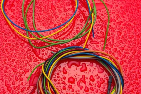 Copper wire, conductor of electricity Stock Photos