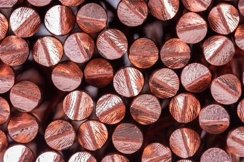 Copper wire cross section texture Stock Photos