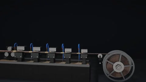 Copper Wire Drawing Through Dies Cutaway Industrial Process Seamless Loop Stockbeeldmateriaal 347567554