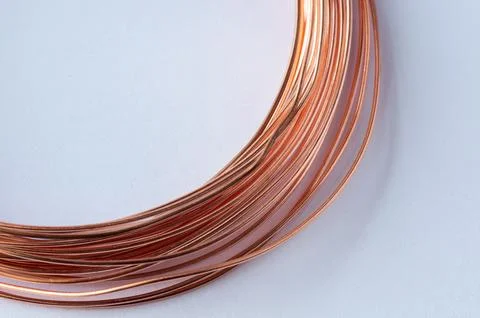 Copper wire for electronic assembly and circuit Stock Photos