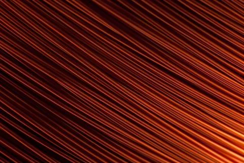 Copper wire for electronics close-up with a focus on the center and blurred Stock Photos