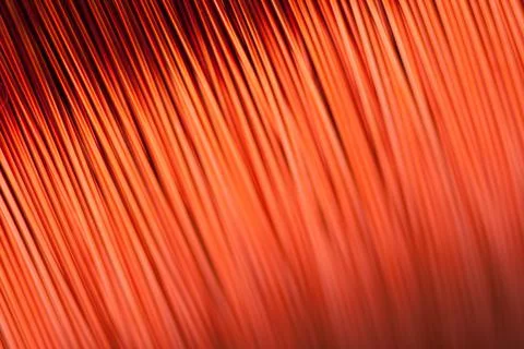 Copper wire for electronics close-up with a focus on the center and blurred Stock Photos
