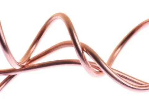 Copper wire isolated on white Stock Photos