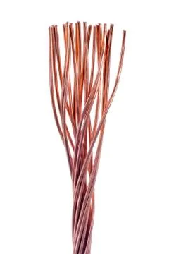 Copper wire isolated on white raw materials and metals industry Foto stock