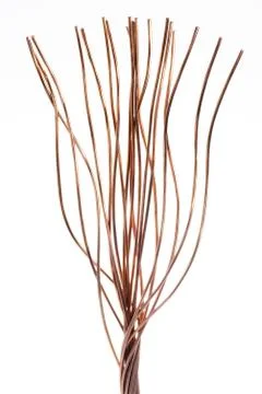 Copper wire isolated on white raw materials and metals industry Foto stock