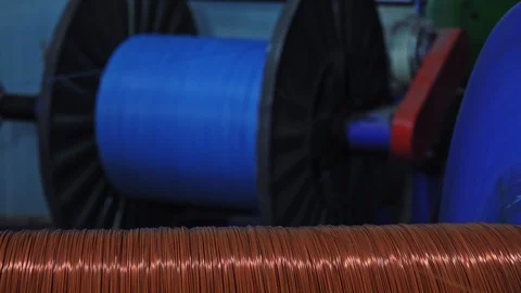 Copper wire raw materials and metals industry and stock market concept 4K Stock Footage 101254127