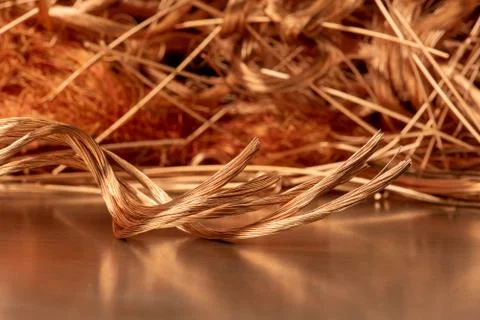 Copper wire raw materials Foto stock