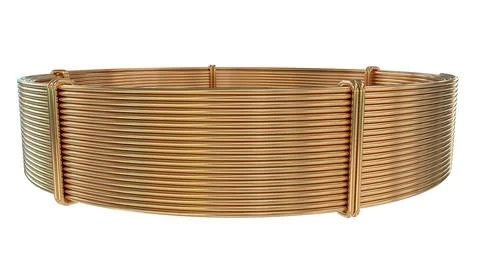 Copper wire skein, isolated digital industrial 3D rendering Stock Illustration
