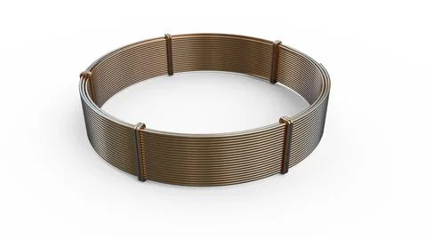 Copper wire spool, isolated industrial 3D illustration Stock Illustration