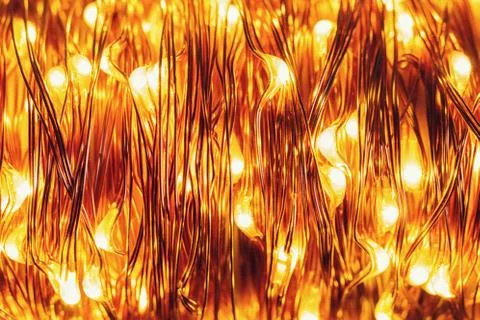 Copper Wire String LED Lights Stock Photos