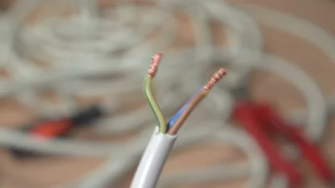 Copper wires close-up Stock Footage 89574566