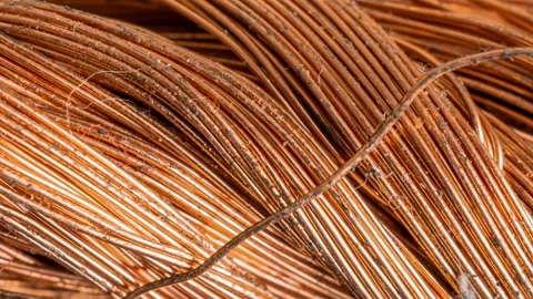 Copper wires with visible details. background or texture Stock Footage 313879938