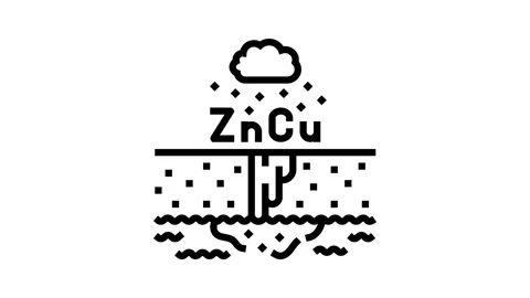 Copper zinc runoff river system after heavy rainfall line icon animation Stock Footage 326122077