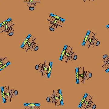 Copper zinc runoff river system after heavy rainfall vector seamless pattern Stock Illustration
