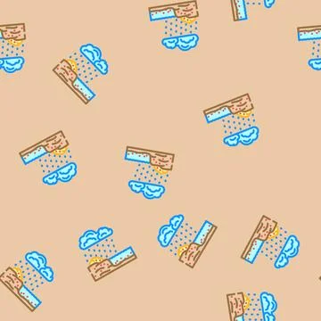 Copper zinc runoff river system after heavy rainfall vector seamless pattern Stock Illustration