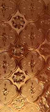 Copper‑Colored Embossed Floral Pattern Stockfoto's