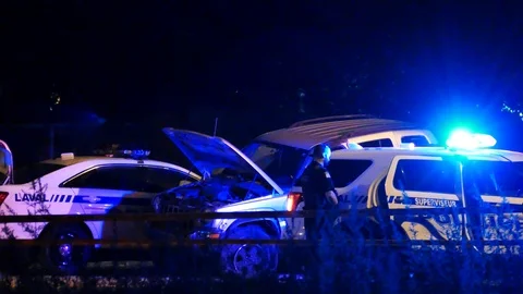 Cops car accident Stock Footage 116599458