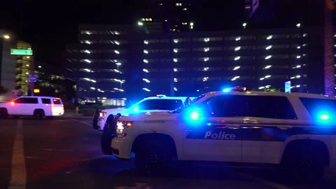 Cops National Guards Blocking Street at Black Live Matter Anti Racism Protest Video stock 134880094