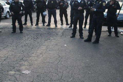 Cops stand guard Stock Photos
