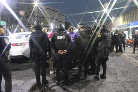 Cops stand guard Stock Photos