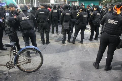 Cops stand guard Stock Photos