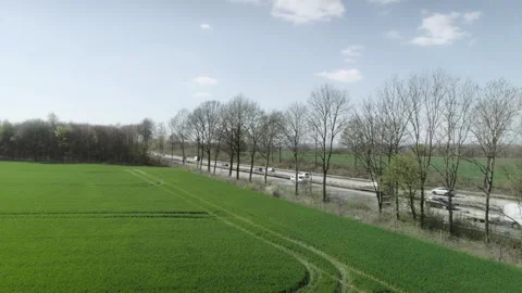 Copter Autobahn slow orbit left close Stock Footage 240641992