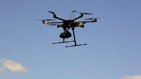 Copter close up takes off from the ground. Video stock 75863062