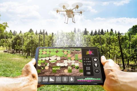 Copter Field Spray Technology Stock Photos