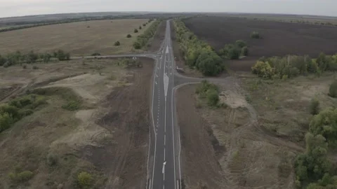 Copter flies over the road Stock Footage 151252841