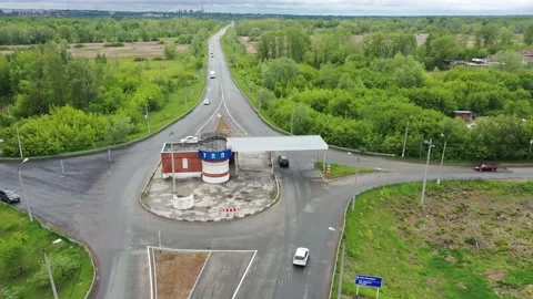 Copter flies over the road Stock Footage 151252851