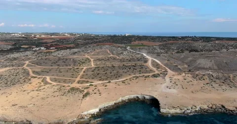 Copter flight over the high slope of the island Stock Footage 237246274
