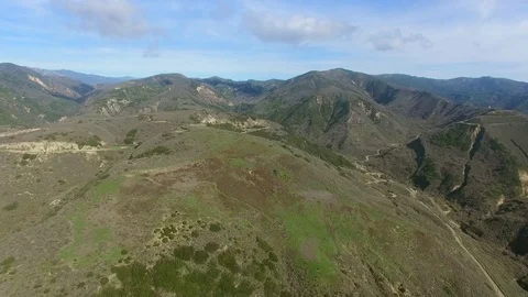 Copter flight over valley with forests and mountains Stock Footage 80962950