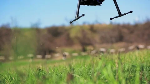 Copter from the ground climbed into the sky. Video stock 75863146