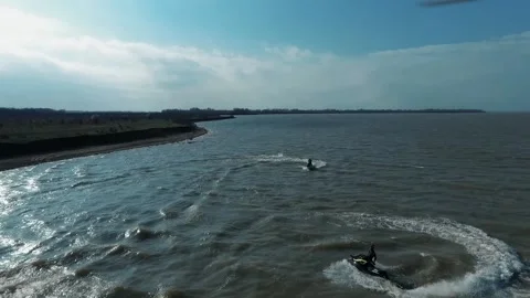 Copter jet ski high quality shooting Stock Footage 130828779