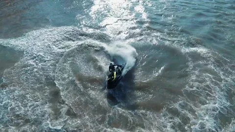 Copter jet ski high quality shooting Stock Footage 130829077