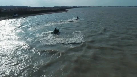 Copter jet ski high quality shooting Stock Footage 130829699