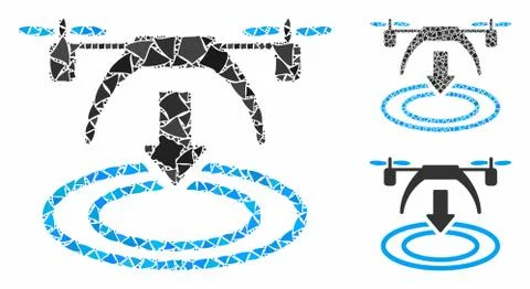 Copter landing Mosaic Icon of Bumpy Parts Stock Illustration