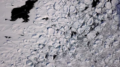 Copter Moving Over The Snow-covered Surface Of The Lake Stock-Footage 104845559